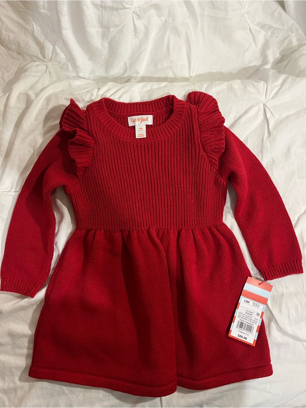 Target Red Knit Ruffle Shoulder Girls' Dress
